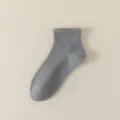 Women solid grey short socks spring summer casual cotton ankle socks comfortable knit footwear - Quarter / Gray