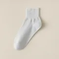 Vrouwen zomer korte katoen ademende bootsokken vrijetijd effen kleur comfortabel dagelijks - Enkelhoog / Lichtgrijs