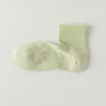 Light green cotton women short socks breathable mesh summer anti-slip casual ankle socks - One Size / Light Green