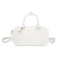 Bolso Boston de gelatina blanca minimalista con herrajes dorados y correa ajustable - 250*90*120mm / Blanco