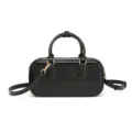 Bolso Boston negro brillante con asas superiores y correa de hombro ajustable para mujer. - 250*90*120mm / Negro