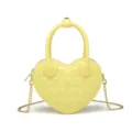 Pale yellow heart-shaped quilted jelly bag with stylish gold chain strap crossbody - 170*50*140mm / Light Yellow