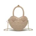 Elegante borsa in gelatina di PVC trapuntata a forma di cuore beige con catena dorata variante - 170*50*140mm / Albicocca