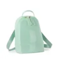 Stylish mint green PVC mini patent backpack with glossy finish for kids - Light Green