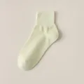 Vrouwen korte sokken zomer dun katoen ademend enkel sokken lichtgeel comfort ontwerp - Enkelhoog / Lichtgroen