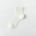 Women white mesh summer socks, breathable ballet style mid-tube socks, cool and lightweight. - One Size / Cream White