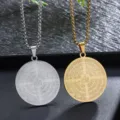 Runder Anhänger mit aufwendiger arabischer Kalligraphie in Gold- und Silber-Edelstahl - Arabische Kalligraphie Runder Anhänger (AL22266-Gold) / Gold/Silber