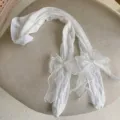 Filles collants blancs transparents été résille bas doux Lolita nœud papillon perle - Tout-petit / Blanc
