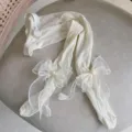 Collants en résille blanche pour petites filles avec nœuds en organza, style Lolita respirant. - Tout-petit / Light jaune