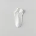 Comfortable Women White Cotton Mesh Breathable Summer Short Socks Daily Variant Model - White