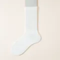 Plain white crew socks for women, comfortable breathable cotton mid-calf hosiery daily wear. - One Size / Pure White