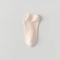 Women breathable mesh short socks summer cotton anti-odor low cut ankle socks daily wear - Light Pink