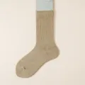 Comfortabele effen geribbelde middelhoge sokken vrouwen casual ademend katoen - Eén maat / Kaki