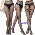 Sexy black fishnet pantyhose for women, high elastic hollow mesh tights for night club party. - One Size / BC-6006 Black