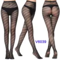 High elastic black jacquard fishnet pantyhose sexy spiderweb pattern tights for women - Diagonal Mesh Hole (BC-6039)
