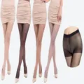 Women translucent pantyhose ultra thin sheer tights sexy silk hosiery multi color variants - One-line Crotch / Nude