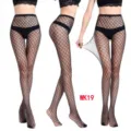 Black fishnet tights sexy hollow floral pantyhose stockings variant for women daily wear - One Size / BC-6018 Delicate Small Squares