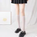 Chaussettes mi-bas transparentes blanches, bas ultra-fins style JK pour l'été quotidien. - Taille unique / Blanc