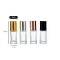 3ml clear glass roller bottles essential oil perfume empty sample vials with metal caps - 3ml / Gold