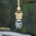 Skull car perfume glass bottle essential oil diffuser hanging rear view mirror decor - Skull