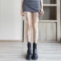 Summer ultra-thin anti-snagging Japanese print sheer tights for women sexy nude stockings - One Size / Nude