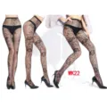Sexy black rose pattern fishnet tights for women, high waist elastic fashion hosiery. - One Size / BC-6122 Rose