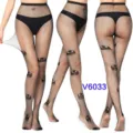 Sexy black fishnet stockings for women, stylish gothic pattern hollow pantyhose! - One Size / BC-6033 Black