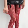 Κόκκινo διχτυωτό καλσόν με floral δαντέλα, σέξι διάφανα καλσόν με εξαιρετική ελαστικότητα. - Ένα μέγεθος / BC-6233 φλοράλ μπορντό