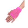 Neon pink short fishnet gloves, sexy fingerless mesh party gloves for women fashion. - BC-6501 Rose Red