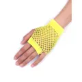 Neon Yellow Short Fishnet Gloves Fingerless Elastic Party Mesh Gloves For Women - BC-6501 Lemon Yellow