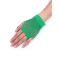 Short green fishnet gloves, stretchy mesh fingerless gloves for party and nightclub wear. - BC-6501 Green