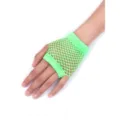 Neon green fishnet short gloves, stylish hollow mesh party gloves, elastic fingerless wear. - BC-6501 Grass Green
