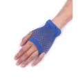 Blue short fishnet fingerless gloves for women, sexy elastic mesh party costume accessory. - BC-6501 Royal Blue
