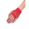 Red short fishnet gloves, sexy fingerless mesh gloves for party, club and Halloween. - BC-6501 Red