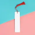 Blank DIY bookmark with red tassel, perfect for students and reading lovers crafting projects. - 12x3.8cm 0.45mm Single-Sided / Red