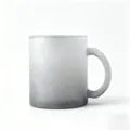 Taza de Vidrio Esmerilado Degradado con Asa, Gris DIY Sublimación Taza de Café Variante - 301-400ml / Gris
