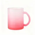 Taza de vidrio esmerilado degradado rosa con asa para sublimacion DIY y agua diaria. - 301-400ml / Rojo