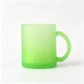Taza de vidrio esmerilado verde degradado con asa, ideal para sublimación DIY y uso diario. - 301-400ml / Verde