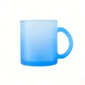 Taza de vidrio esmerilado degradado azul con asa para sublimacion DIY taza de cafe y te. - 301-400ml / Azul