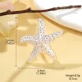 Vue macro détaillée de la bague étoile de mer rose avec infos taille et poids - Style Forme Étoile de Mer (1-4842B-4500)