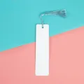 DIY Blank Metal Aluminum Bookmark with Silver Tassel Variant Color Stationery Gift - 12x3.8cm 0.45mm Single-Sided / Light Blue