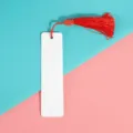 Blank DIY bookmark with red tassel, blank consumable for creative reading and crafts. - 12*3.8cm 0.45mm Single Sided / Red (Large Honeycomb)