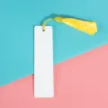 Blank metal aluminum bookmark with bright yellow tassel diy craft student reading stationery gift - 12*3.8cm 0.45mm Single Sided / Yellow (Large Honeycomb)