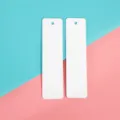 Blank DIY metal bookmarks for crafting, empty sublimation bookmark with top hole for reading. - Double-Sided Style / 12x3.8cm 0.45mm Double-Sided / White
