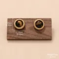 Boucles d'oreilles œil de tigre vintage avec diamètre de 1,33 cm et poids de 5,6 g - Cercle de Corde Enroulé (E4-21430B-4500)
