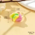 Vue détaillée d'une bague ouverte en résine colorée avec dimensions et poids - Style Dégradé Tricolore (1-4986A-4500)