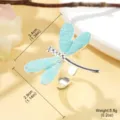 Détails de la bague libellule montrant les dimensions 3,4x2,9cm et le poids de 5,8g. - Style Libellule Bleue (1-4992B-4000)
