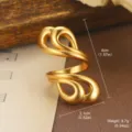 Bague tourbillonnante dorée style palais vintage au design abstrait élégant 4 cm - Or Mat (1-4284-4500)