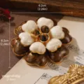 Vintage floral brooch with marble texture petals, measuring 6.2cm and weighing 45.65g - Marble Pattern Petal Flower Style (BR1-2352D-9500)
