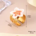 Detailed view of an elegant flower open ring showing 2.5cm height and weight - Cherry Blossom (1-4414A-5800)